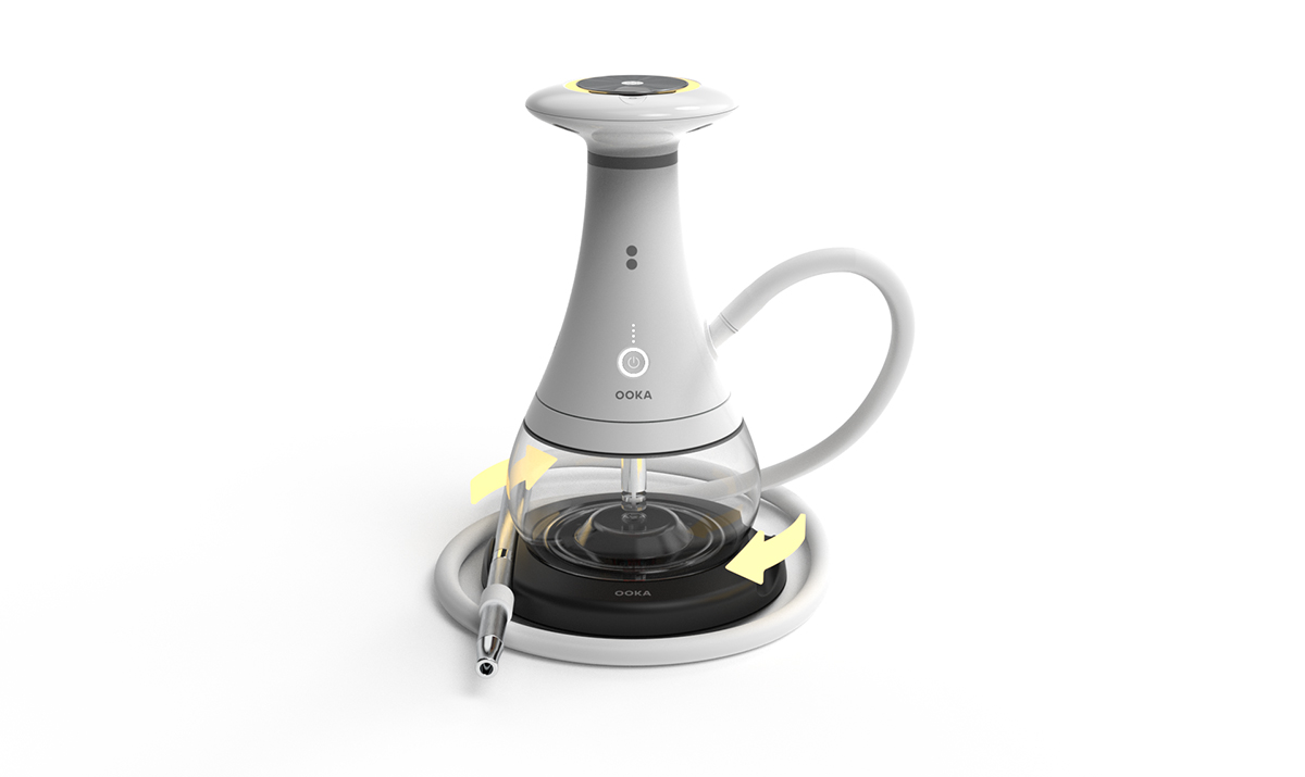 OOKA electronic shisha on rotating base
